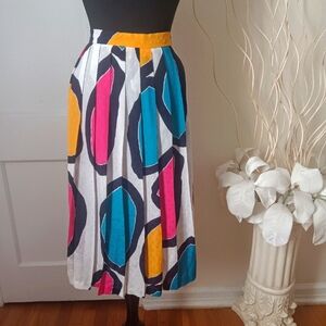 1980's Multi Color Pleated Skirt
